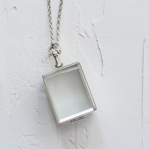 Horse Hair Keepsake Rectangle Locket Pendant Photo Lockets Silver Locket for Lock of Hair Keepsake Locket for Childs First Haircut Keepsake