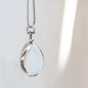 Joyas de novia para bodas, medallón de regalo para ella, ideas de regalo para damas de honor, medallón de vidrio biselado, medallón de mujer personalizado, medallón de vidrio de reliquia