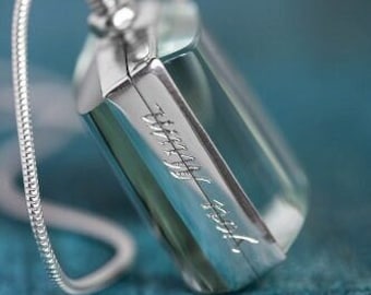 Sterling Silber Glas Medaillon: Personalisierter Andenken-Foto-Anhänger