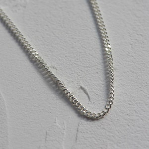 1.7mm Curb chain 16-30 inch 40-76 cm, Sterling Silver Curb Chain, 925 Solid Silver Chain Silver Necklace Silver Link Curb Chain for Pendant