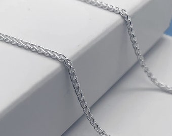 Wheat Chain Silver Spiga chain 1.5mm thickness 16-24 inch 40-60 cm boxed silver chain Long Delicate Sterling Silver Chain Silver Spiga chain