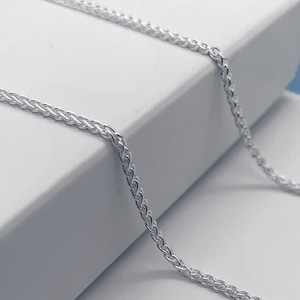 Vetekedja Silver Spiga-kedja 1,5 mm tjocklek 16-24 tum 40-60 cm askkedja Lång Fin Sterling Silverkedja Silver Spiga-kedja