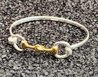 Grote pols gouden horsebit armband gepersonaliseerde paardenliefhebber paardensport armband