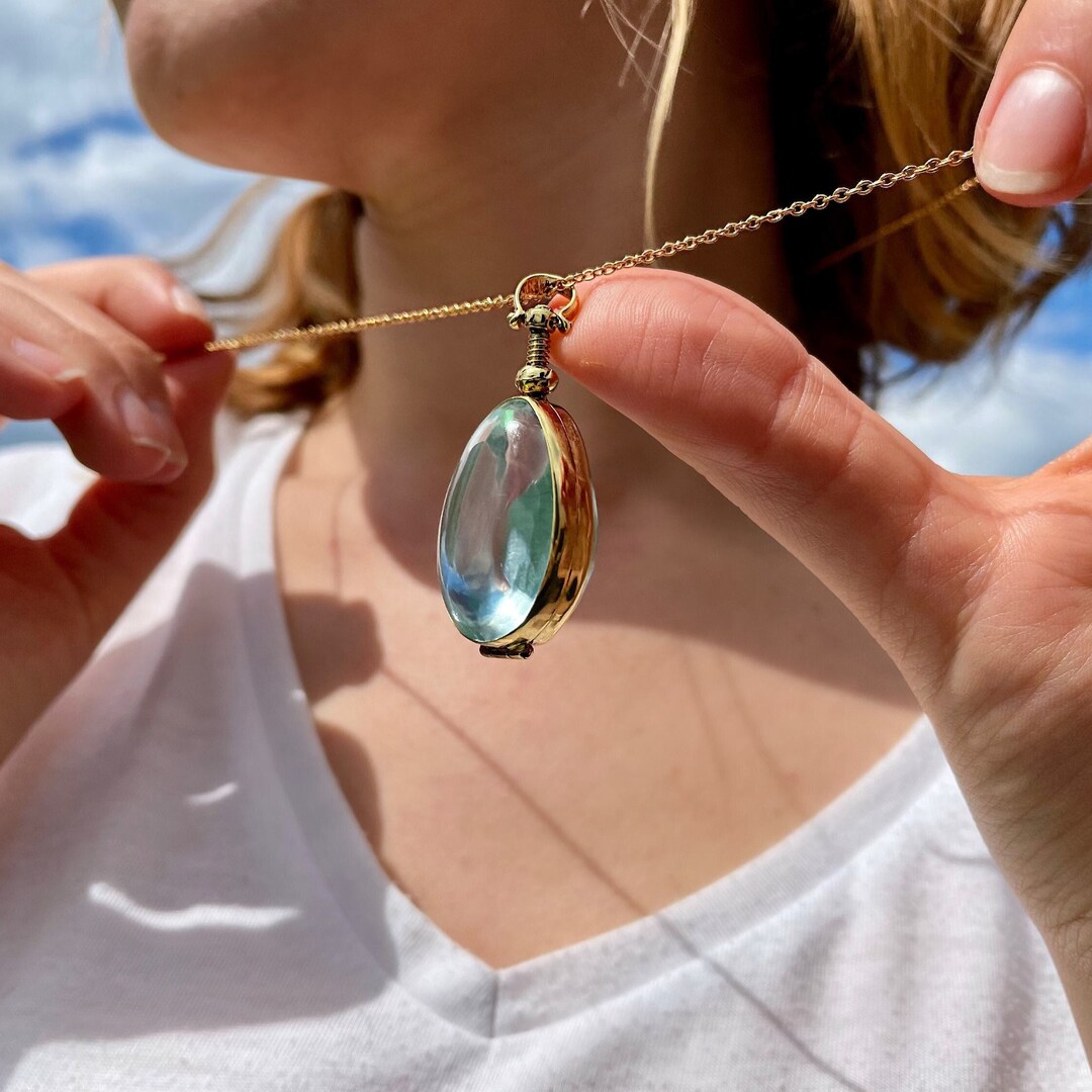 New Fillable Gold Locket Teardrop Gold Locket for Charms Gold Locket ...