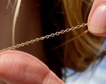 1.8mm Gold Plated Curb chain 18 inch 45cm, Simple Gold Chain, Gold Plated Chain, Gold Chain for Pendant, Gold Chain, Gold Necklace, Classy