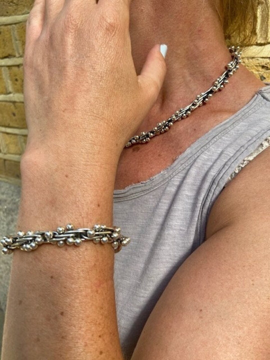 925 Silver Peppercorn Bracelet 19cm Spratling Inspired - Etsy Denmark
