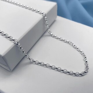 Collana Donna Tuscany Silver In Argento Sterling 925 - Catena Belcher Lunga 61 Cm (24") - Realizzata Con Materiali Riciclati - Regalo In Confezione