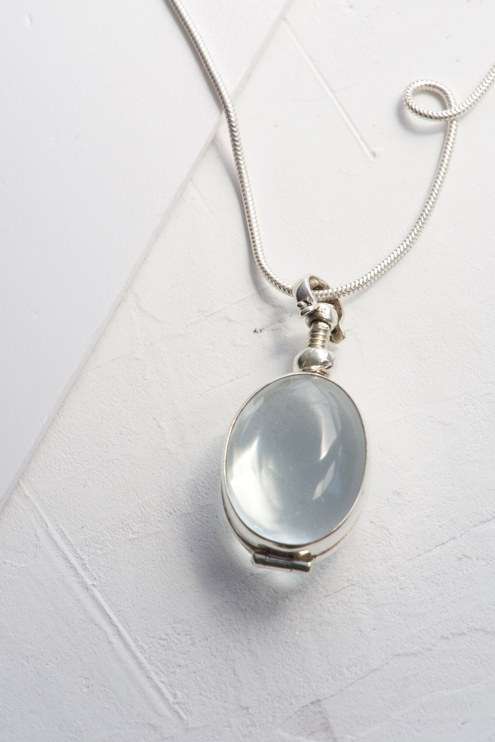 Oval Silver Locket for Hair Glass Locket for Photo Locket Etsy