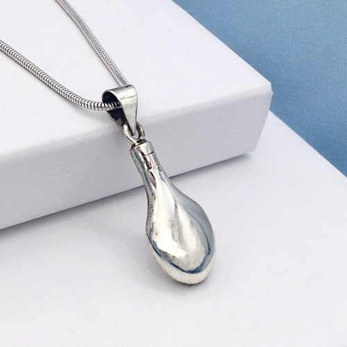 Sterling Silver Teardrop Urn Necklace: Cremation Jewelry Ashes Keepsake