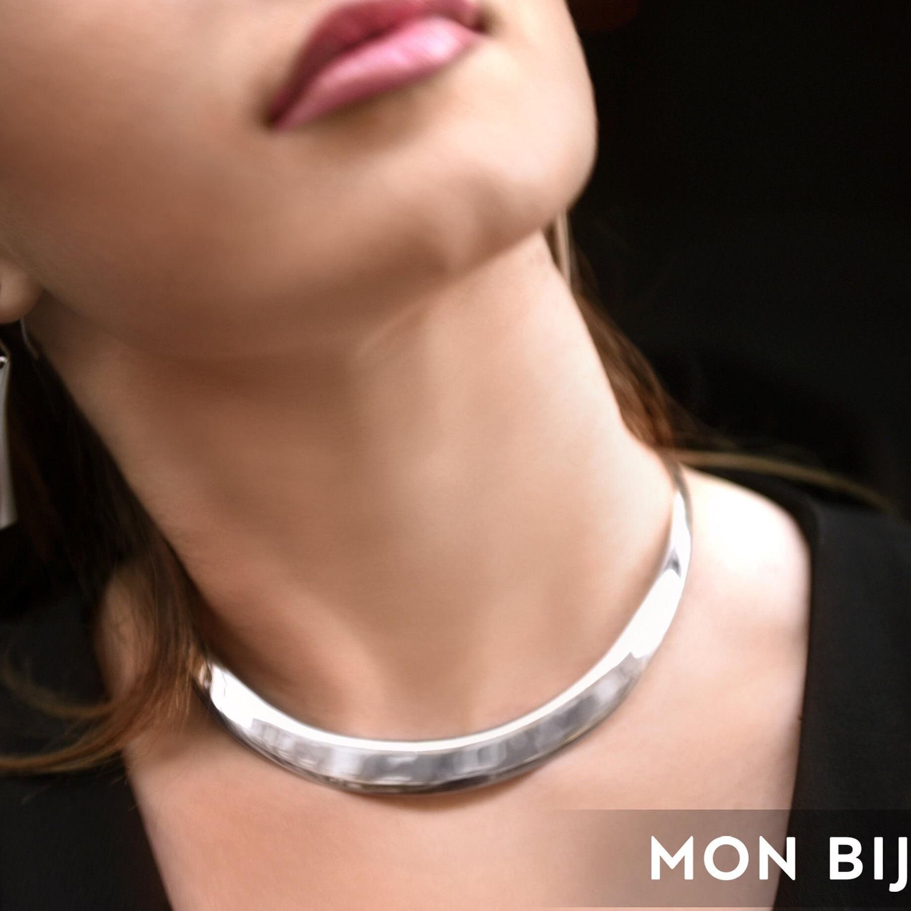 Sterling Silver Choker Necklace Thick Silver Collar Necklace Sterling Silver Choker Necklace Thick Silver Collar Necklace