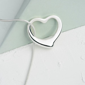 Sterling Silber Offenes Herz Halskette Umweltfreundlicher Schmuck Perfektes Valentinstagsgeschenk Freundin Geschenk Frau Schmuck Geschenk BFF Geschenk Erste Liebe