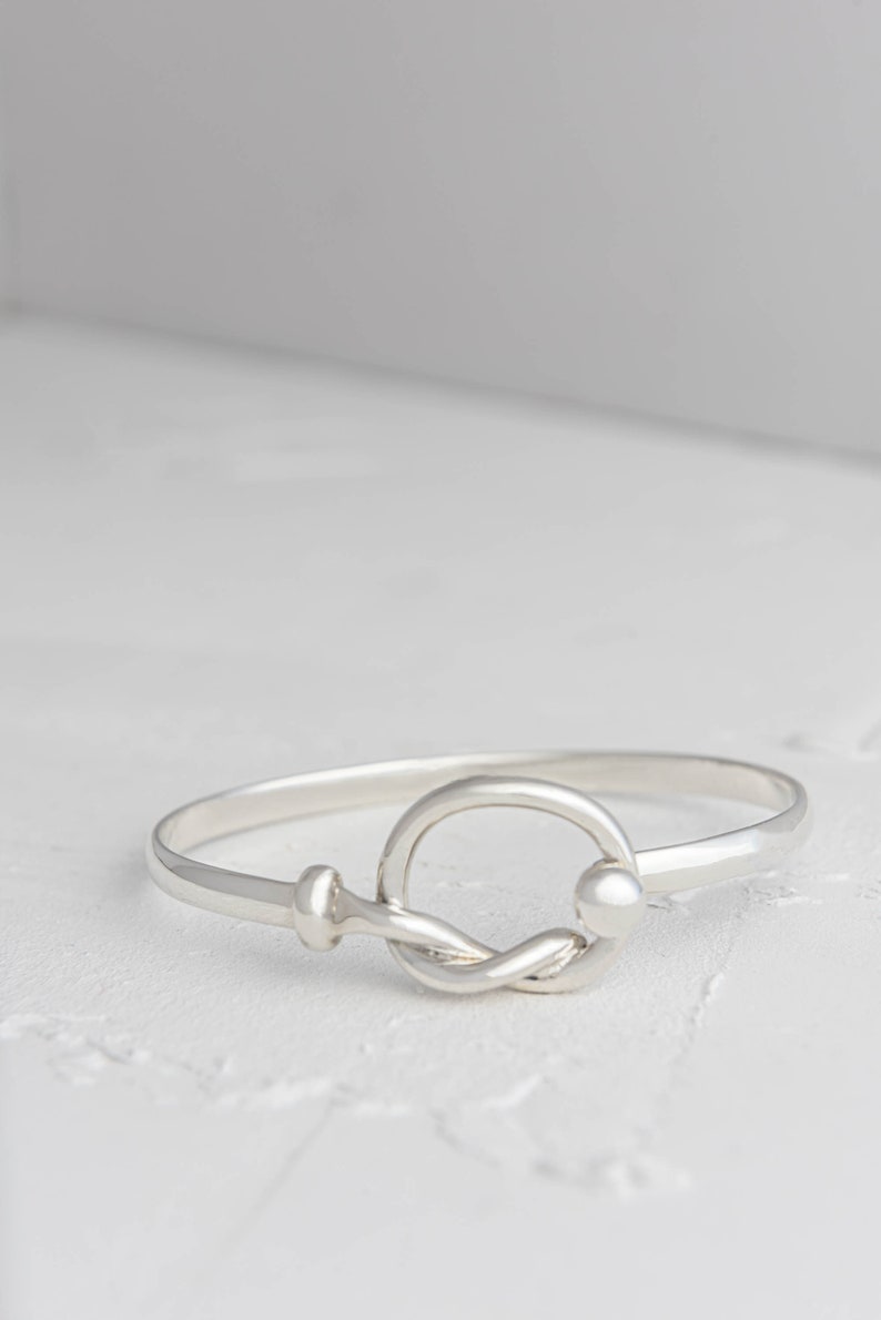 Love Knot Bangle Silver Clasp Knot Bracelet Personalised Etsy