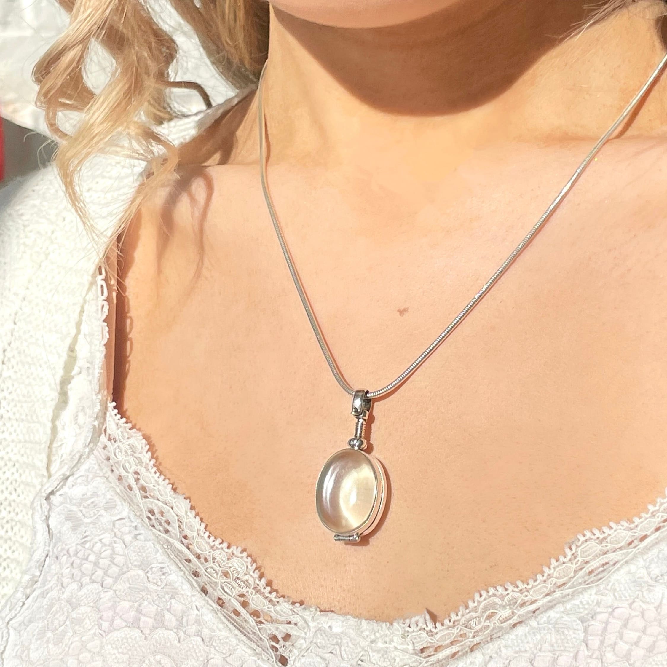 Medaglione In Vetro Argento Sterling: Ricordo Per Animali Domestici Con I Capelli Del Bambino - Italia - Foto 4