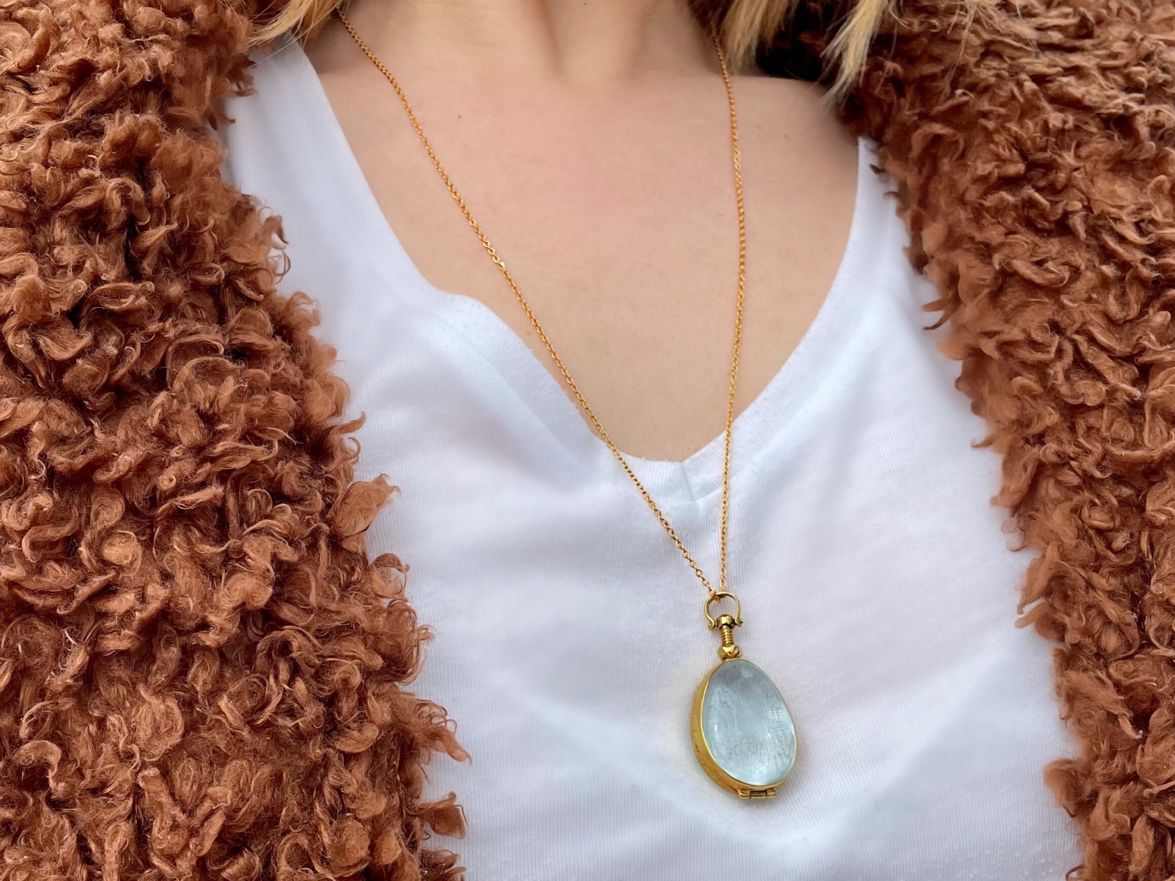 Gold Photo Locket Teardrop Gold Locket 