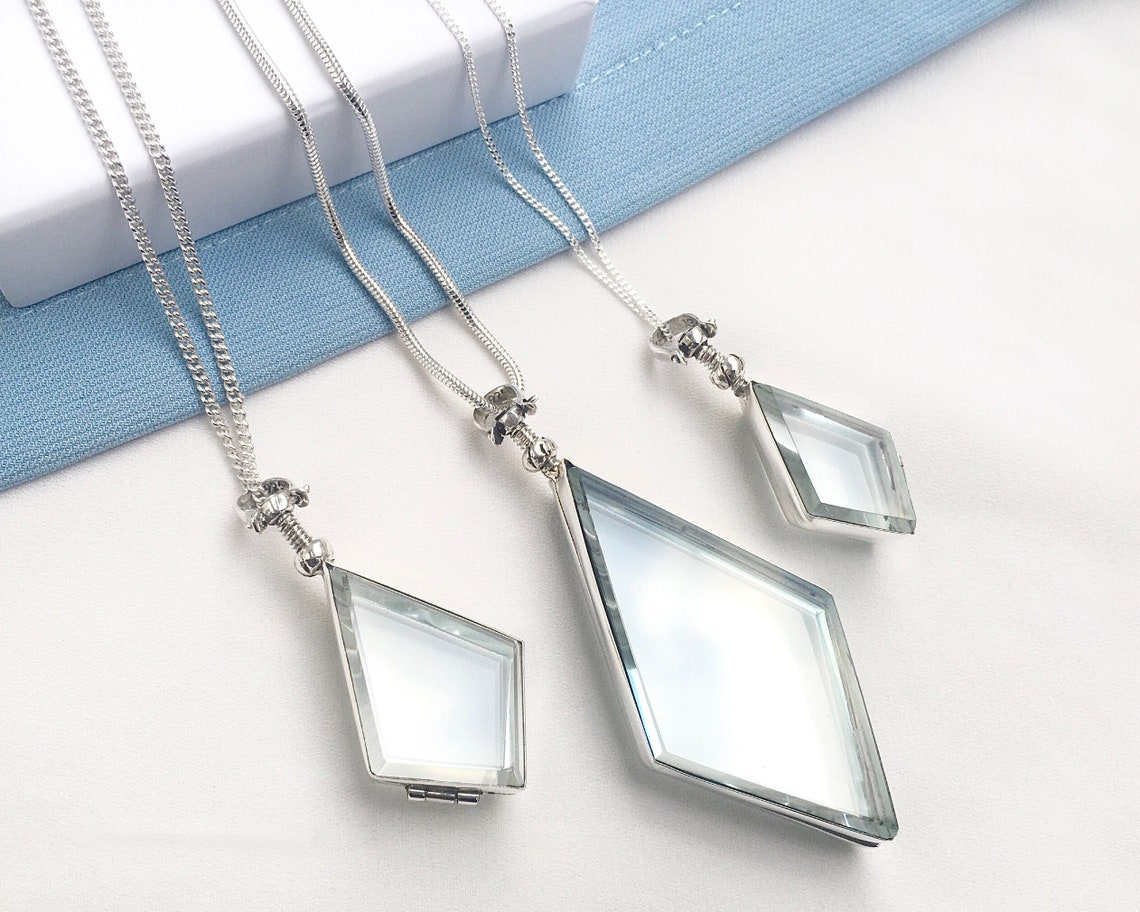 Small Clear Glass Lockets Antique Locket UK Silver Jewellery Etsy