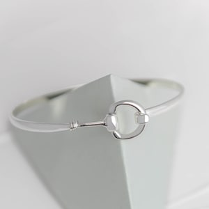 Silver Horsebit Bangle Horse Bit Bangle Snaffle Bit Bracelet Personalised Horse Jewelry Horse Lover Engraved Equestrian Bangle Bracelet