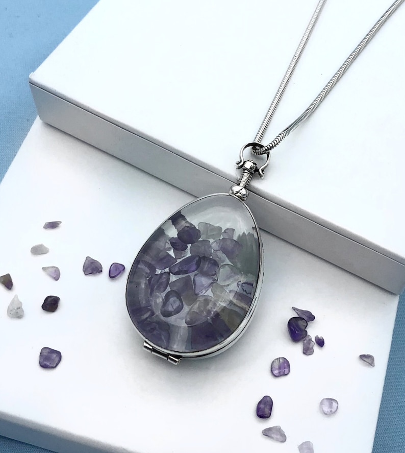 Birthstone Necklace for Stones Teardrop Enoug Locket Deep Silver Direct sale 2021 autumn and winter new of manufacturer