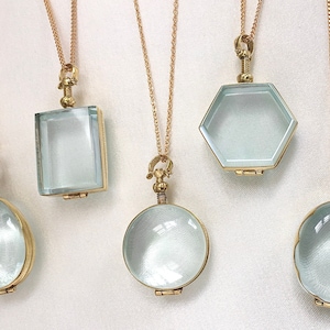 Deep Small Lockets Fillable Locket Floating Locket Personalized Small Gold Locket Deep Fillable Locket for Birthstones Pill Locket Gemstones