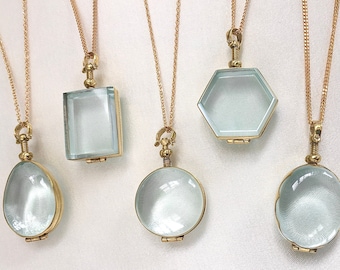 Handmade Gold Keepsake Locket: Small Fillable Gold Vermeil Locket Pendant