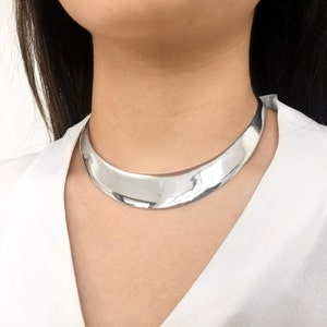 Sterling Silver Choker Necklace for Women Choker Collar Women Collar Choker Women Statement Necklace Torque Necklace Collar Chokers Women Etsy UK