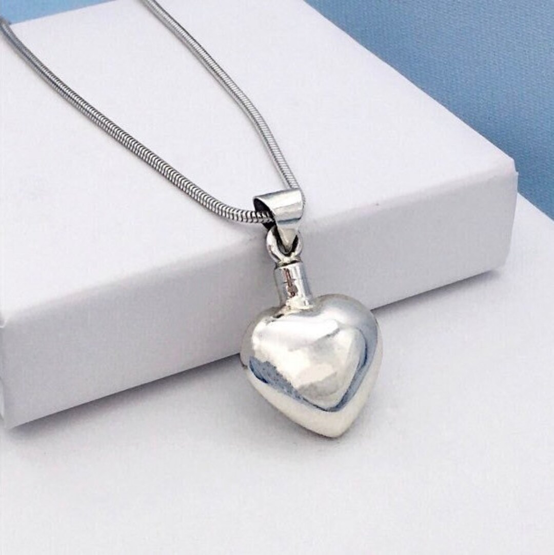Sterling Silver Urn Jewelry Heart Shape Urn Ashes Pendant Jewellery