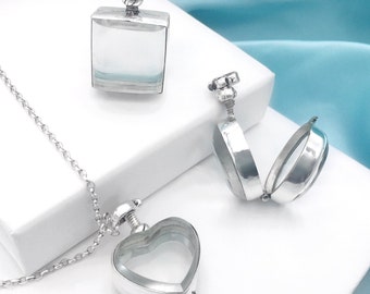 Mini Sterling Silver Deep Locket: Keepsake Pill Box Necklace