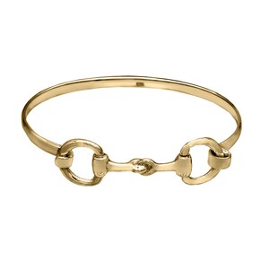 FREE ENGRAVING Gold Horsebit Bangle Gold Horse Bit Bangle Gold ...