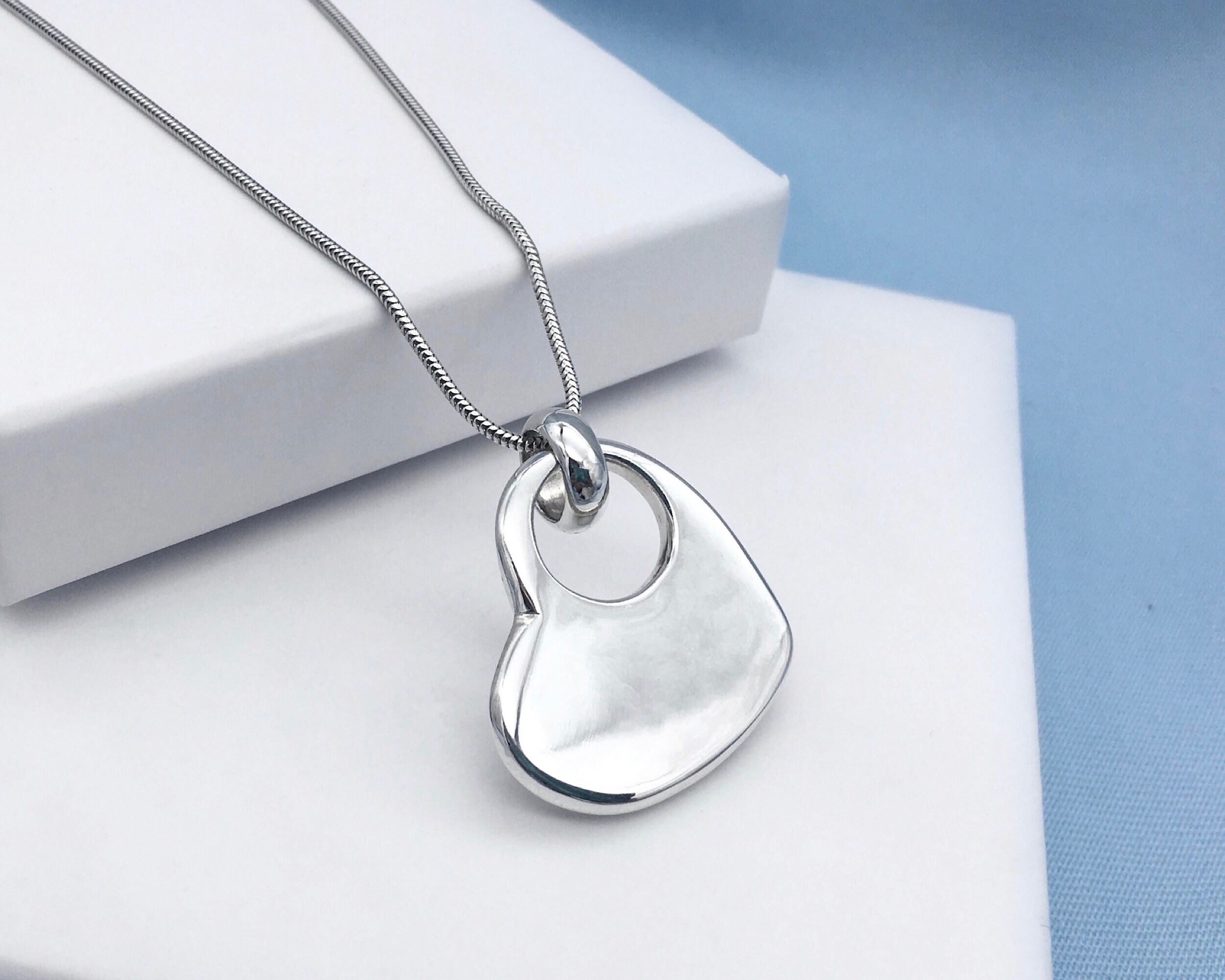 ★SENTIMENTS★ NO.443 [925 SILVER] NECKLACE 925 Sterling Silver Bezel CZ Necklace