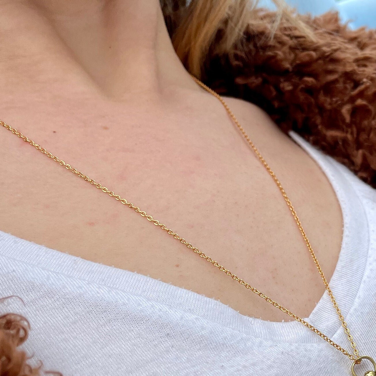 1.8mm Gold Plated Curb Chain 18 Inch 45cm Simple Gold Chain