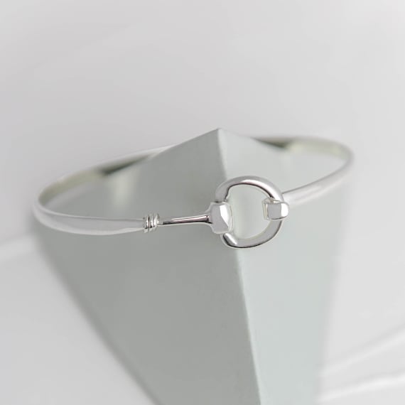 スターリングシルバーバングル ホースビット イタリアン