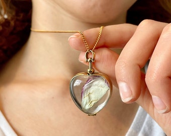 Medallón de oro personalizado en forma de corazón con foto, colgante de medallón de oro, medallón de oro para mujer, medallón de oro con foto en el interior, medallón conmemorativo de oro.