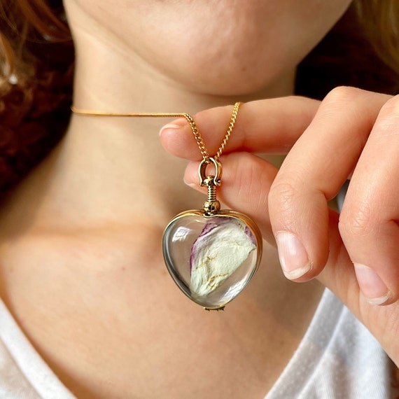 Personalized Gold Heart Locket With Photo Gold Locket Pendant Gold
