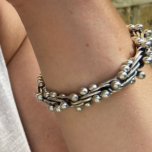925 Silver Peppercorn Bracelet Spratling Inspired Bracelet Silver Anniversary Jewelry Gift to Wife Jewelry Gift to Grandma Bracelet