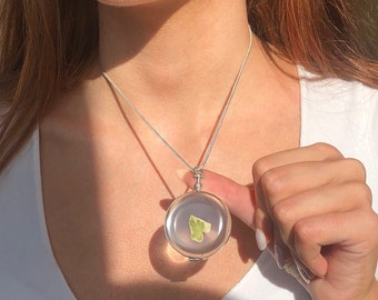 Silver Lockets for Lock of Hair Glass Locket Customized with Engraving