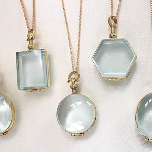 Deep Small Lockets Fillable Locket Floating Locket Personalized Small Gold Locket Deep Fillable Locket for Birthstones Pill Locket Gemstones