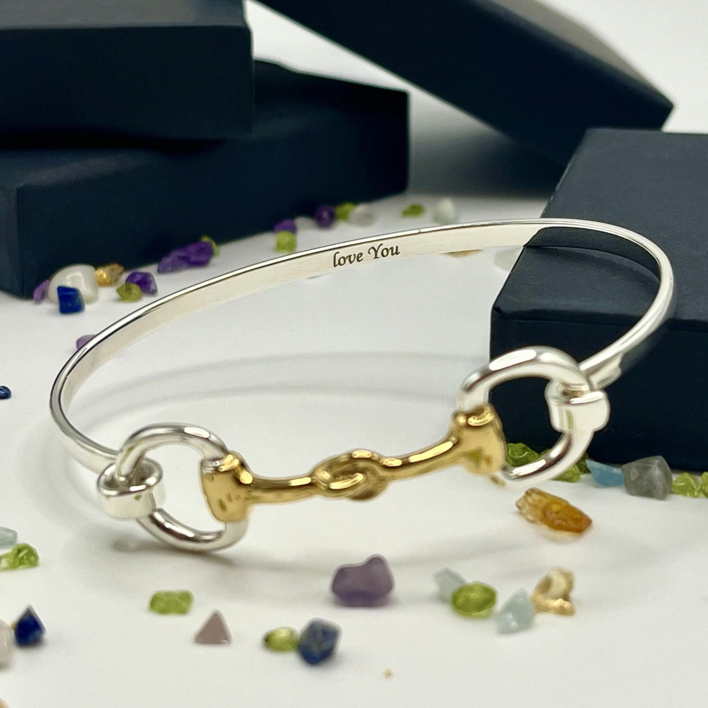 Free Personalisation Gold Horse Bit Bracelet Gold Vermeil Horsebit ...