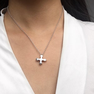 Sterling Silver Crucifix Necklace Gift Cross Pendant Necklace Silver Crucifix Pendant Necklace Religious Gift for Mom Crucifix for Grandma