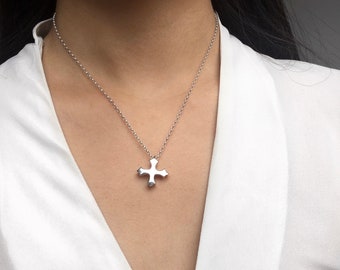Sterling Silver Crucifix Necklace Gift Cross Pendant Necklace Silver Crucifix Pendant Necklace Religious Gift for Mom Crucifix for Grandma