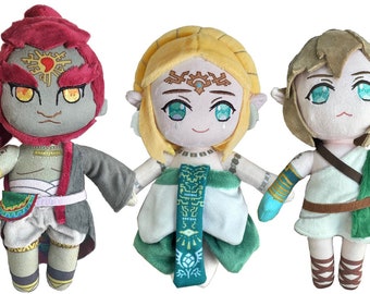 Zelda Plush - Tears of the Kingdom- Zelda Link & Ganondorf - TOTK BOTW Breath of the Wild Inspired Plushies