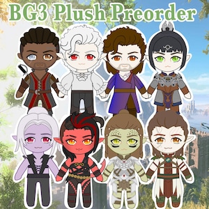 BG3 Plushie - Karlach Astarion Shadowheart Lae'zel Gale Tara Wyll Minthara Halsin - Baldur's Gate 3 Inspired Plush - PREORDER