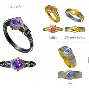 Fire Emblem ENGAGE Inspired Rings - Alear Byleth Ike Soren Chrom Marth Lucina Chrom