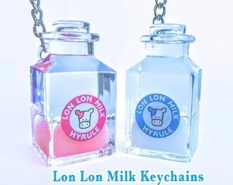 Zelda Lon Lon Milk Keychain - Cute Liquid Shaker - Hateno Milk Keychain ToTK BoTW