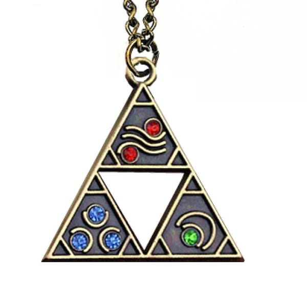 Zelda Triforce Necklace or Keychain - Legend of Zelda Breath of the Wild Tears of the Kingdom Jeweled Triforce