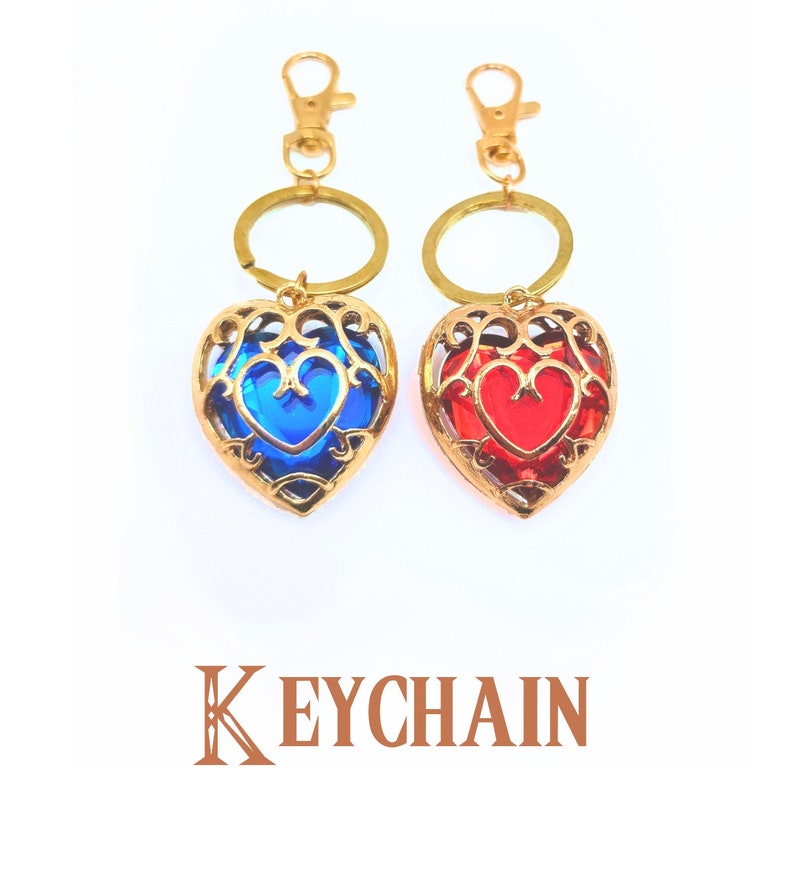 Zelda Heart Necklace Keychain Valentine's Day Fast Shipping Legend of Zelda Breath of the Wild Tears of the Kingdom ToTk BoTW image 3