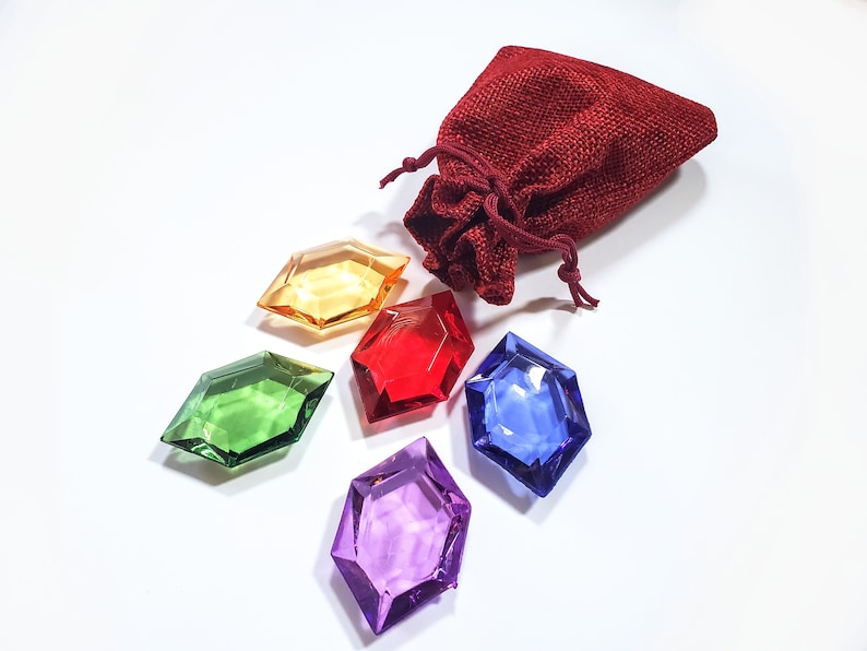 Zelda Rupees 5 Rupees & Rupee Pouch - Bag of Rupees - Breath of the Wild - Legend of Zelda BOTW TOTK image 2