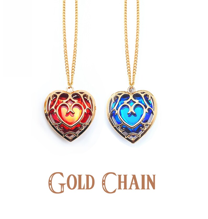 Zelda Heart Necklace Keychain Valentine's Day Fast Shipping Legend of Zelda Breath of the Wild Tears of the Kingdom ToTk BoTW image 1