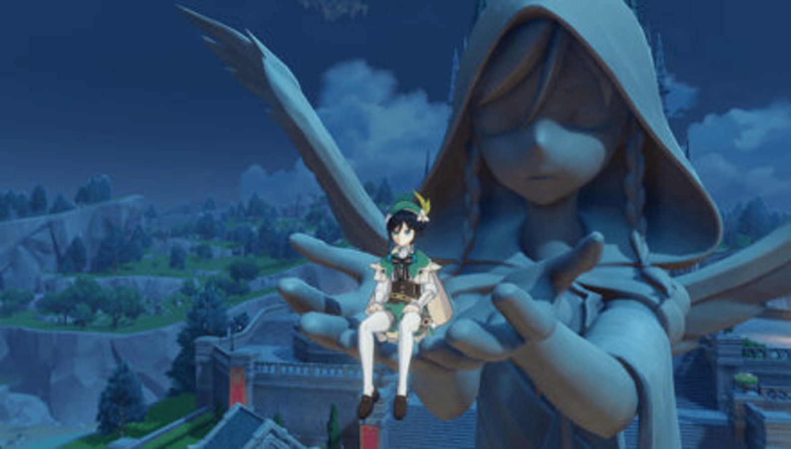 Venti Barbatos Statue of the Seven Sculpture Genshin Etsy