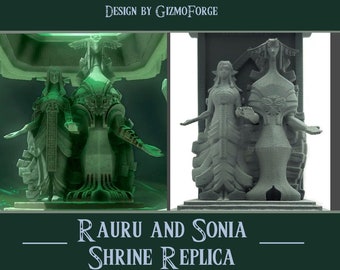 Estatua de Rauru y Sonia - Zelda Tears of The Kingdom - Breath of the Wild - TOTK BOTW Legend of Zelda