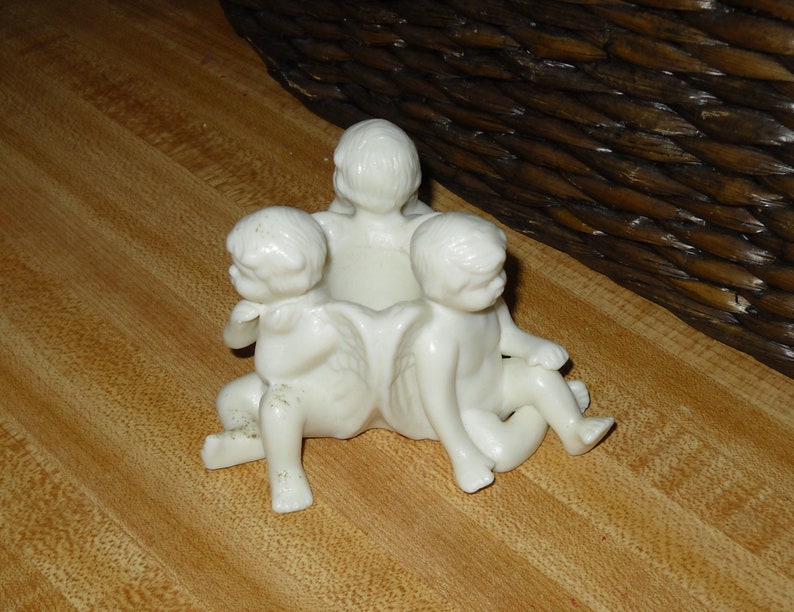 Heavenly Cherub Porcelain Bisque Taper Candle Holder