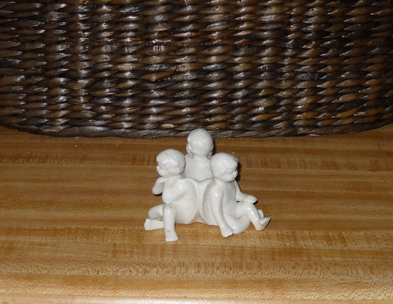 Heavenly Cherub Porcelain Bisque Taper Candle Holder